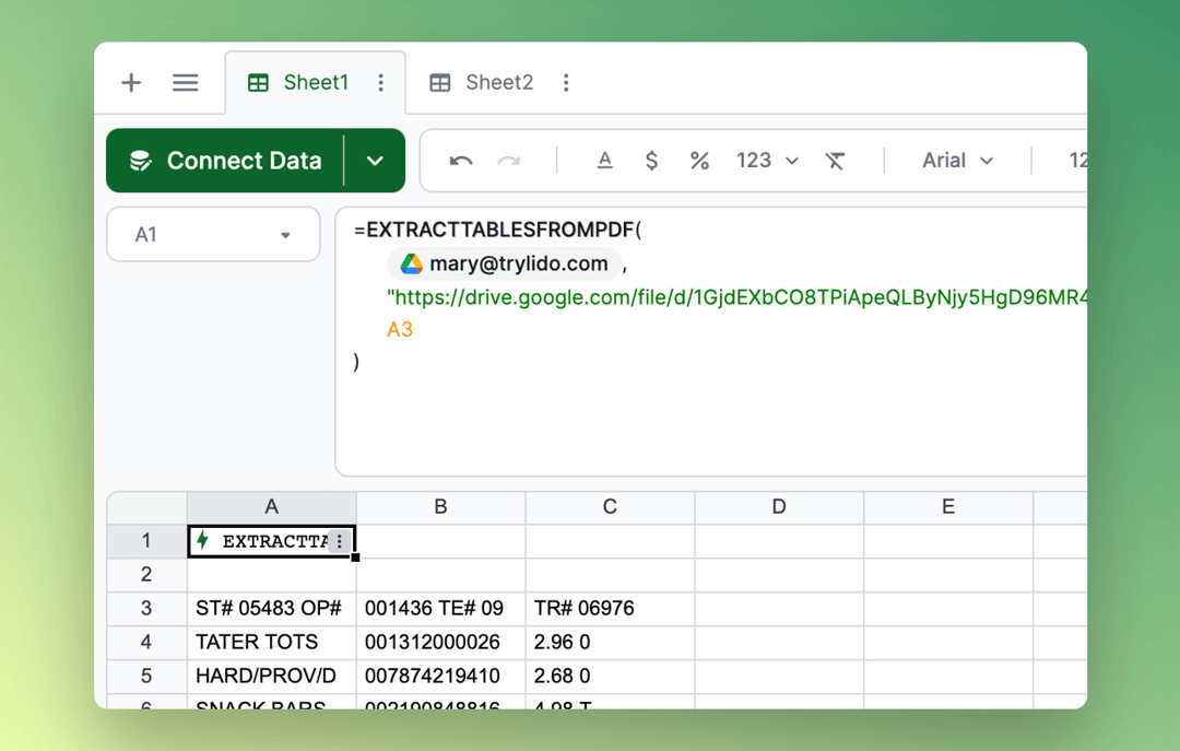 Pdf to spreadsheet converter